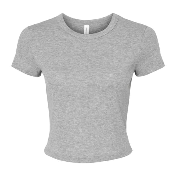 Bella + Canvas Dam/Herr Heather Micro-Rib Crop Top