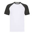 Miniatyrbild 1 av 3: Fruit of the Loom Baseball T-Shirt med kontrasterande panel för vuxna, unisex