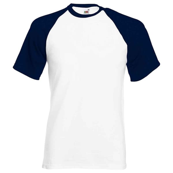Fruit of the Loom Baseball T-Shirt med kontrasterande panel för vuxna, unisex