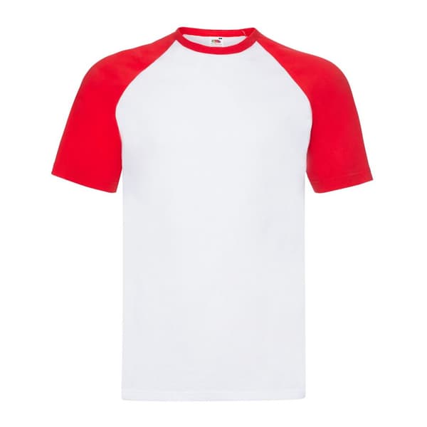 Fruit of the Loom Baseball T-Shirt med kontrasterande panel för vuxna, unisex