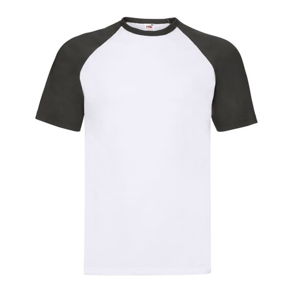 Fruit of the Loom Baseball T-Shirt med kontrasterande panel för vuxna, unisex