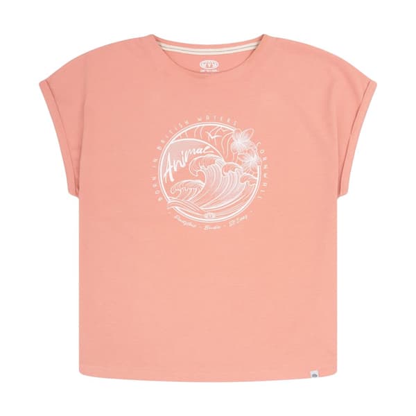 Animal Womens/Ladies Holly Waves Organic T-Shirt Coral 6 UK