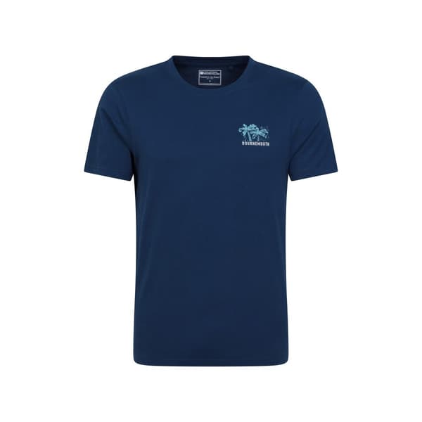 Mountain Warehouse Mens Bournemouth Printed Organic T-Shirt Navy S