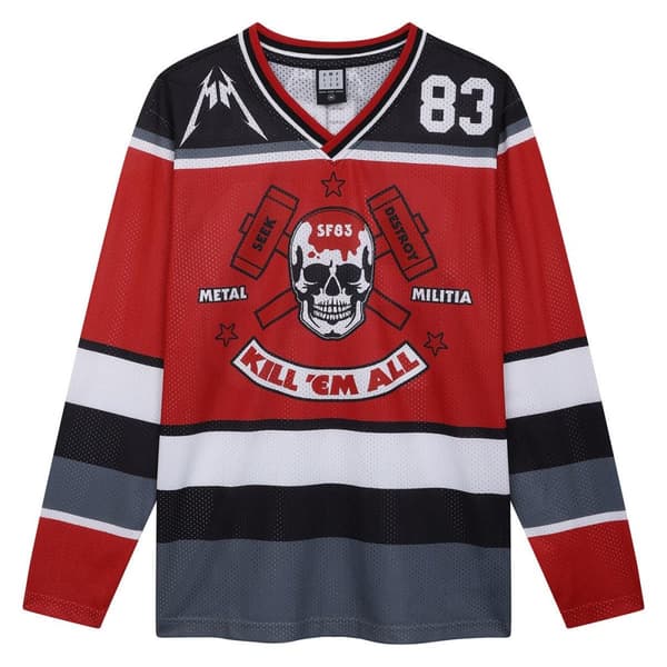 Amplified Mens Metallica Hockey Jersey Black/Red/White M
