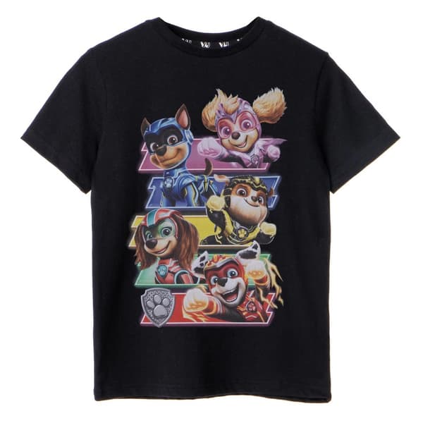 Paw Patrol: The Mighty Movie Childrens/Kids Logo T-Shirt Black 3-4 Years