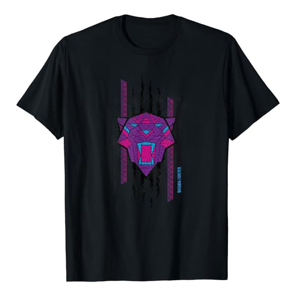 Marvel Wakanda Forever Panther T-shirt i bomull med repor för flickor