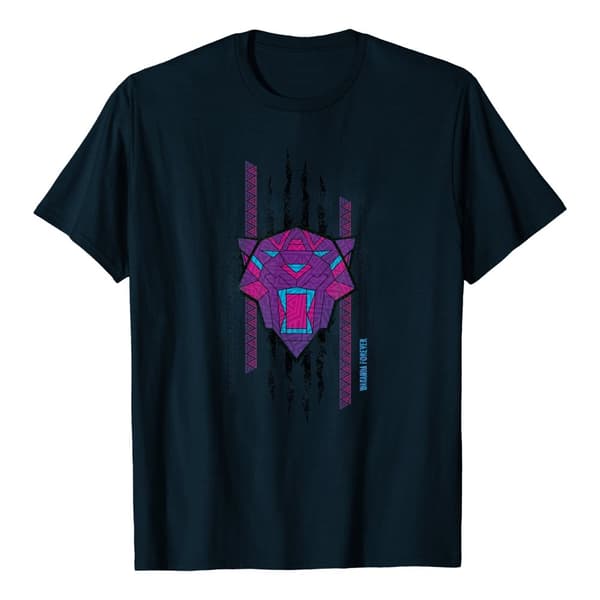 Marvel Girls Wakanda Forever Panther Scratch Cotton T-Shirt