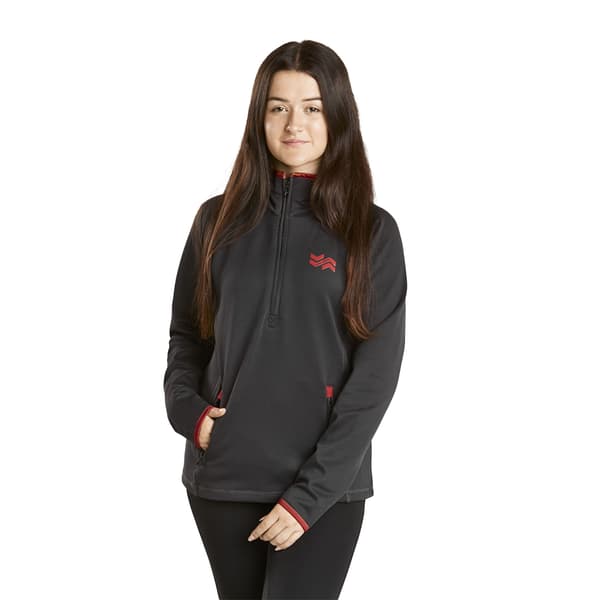 Firefoot Womens/Ladies Half Zip Fleece Top Grey/Merlot M