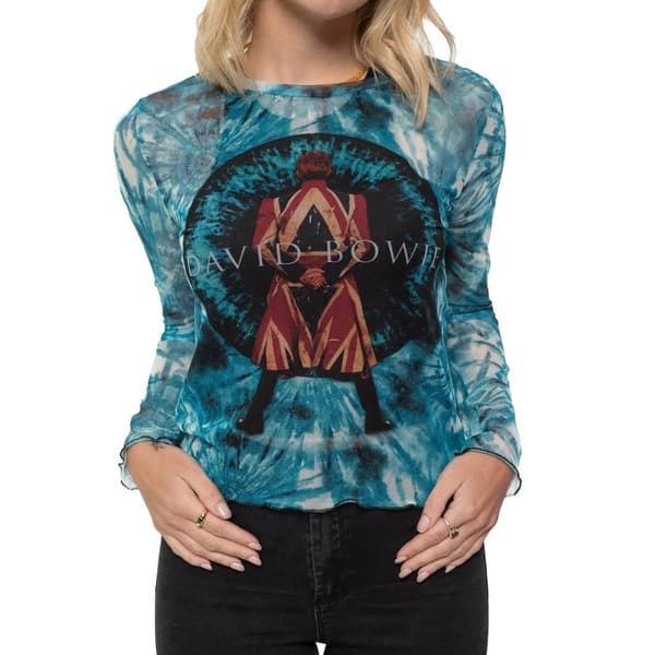David Bowie Womens/Ladies Live & Well Mesh Long-Sleeved Crop Top