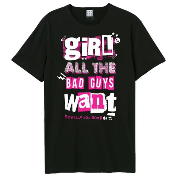 Amplified Unisex Adult Girl All The Bad Guys Want Bowling For Soup T-Shirt