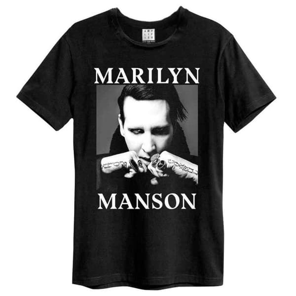 Amplified Unisex Adult Fists Marilyn Manson Vintage T-Shirt Black XXL