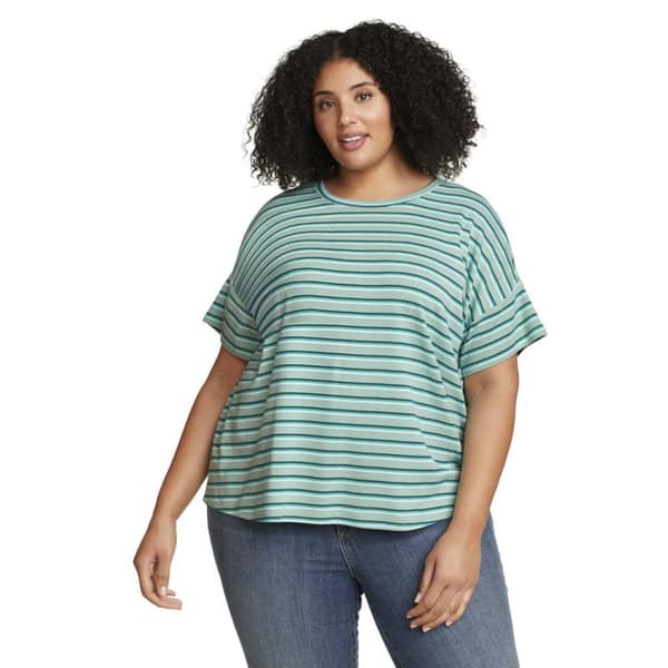 Eddie Bauer Dam/Ladies Favorite Stripe Drop Shoulder kortärmad t-shirt
