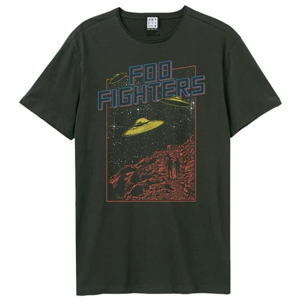 Amplified Unisex Adult Flying Saucers Foo Fighters Vintage T-Shirt