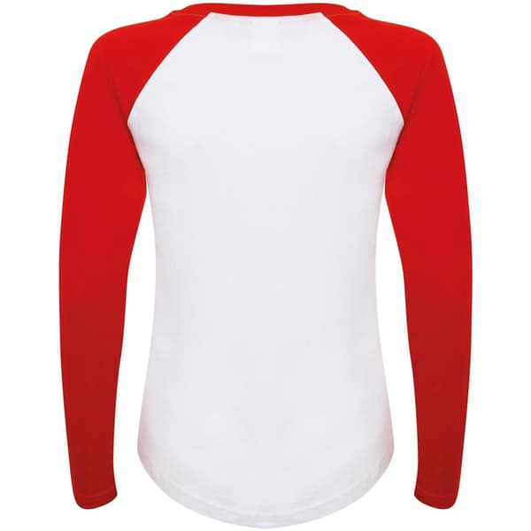Skinni Fit Womens/Ladies Long-Sleeved Baseball T-Shirt