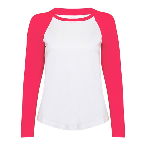 Skinni Fit Womens/Ladies Long-Sleeved Baseball T-Shirt