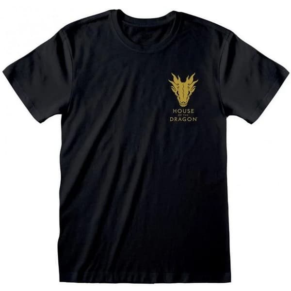 House Of The Dragon Unisex T-shirt med ryggtryck och emblem för vuxna Black M