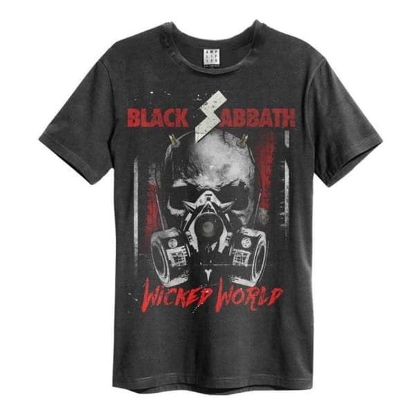 Amplified Unisex Adult Wicked World Black Sabbath Vintage T-Shirt Charcoal XL