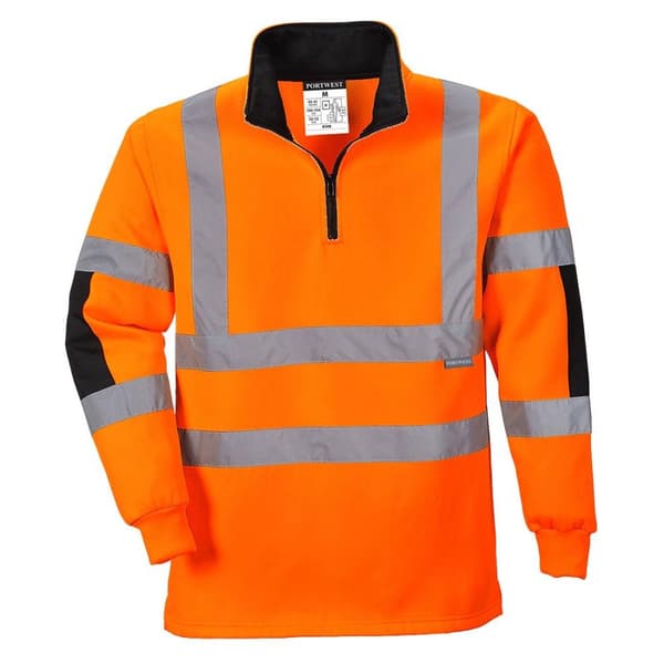 Portwest Mens Xenon Hi-Vis Safety Rugby Shirt