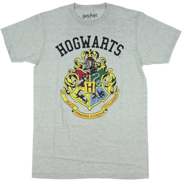 Harry Potter Unisex Adult Hogwarts Crest T-Shirt Heather Grey XL