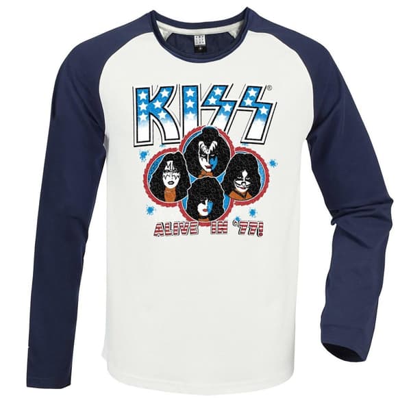 Kiss Unisex Adult Alive In ´77 Long-Sleeved T-Shirt