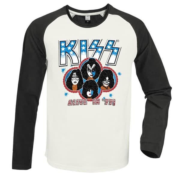 Kiss Unisex Adult Alive In ´77 Long-Sleeved T-Shirt