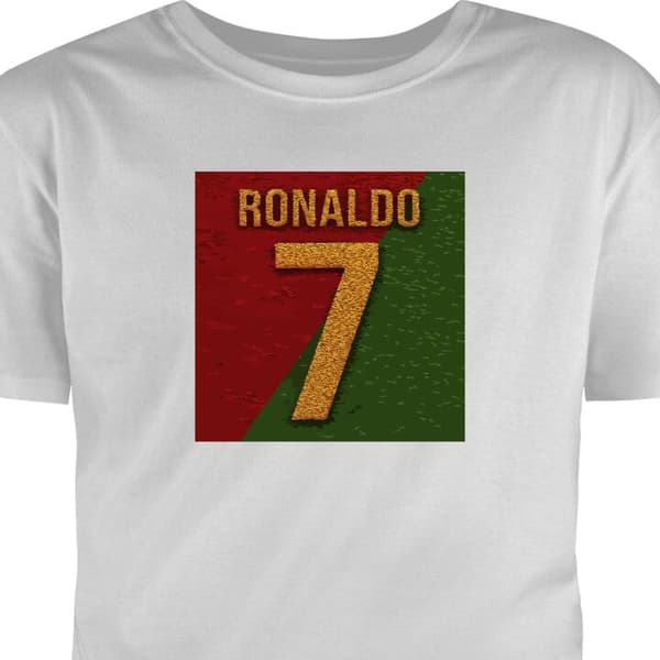 T-shirt til Børn | Klassisk Børne T-shirt Ronaldo Grå 9-11 År
