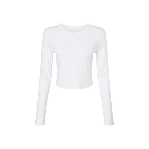 Bella + Canvas Langærmet Crop T-shirt med lange ærmer til kvinder/damer