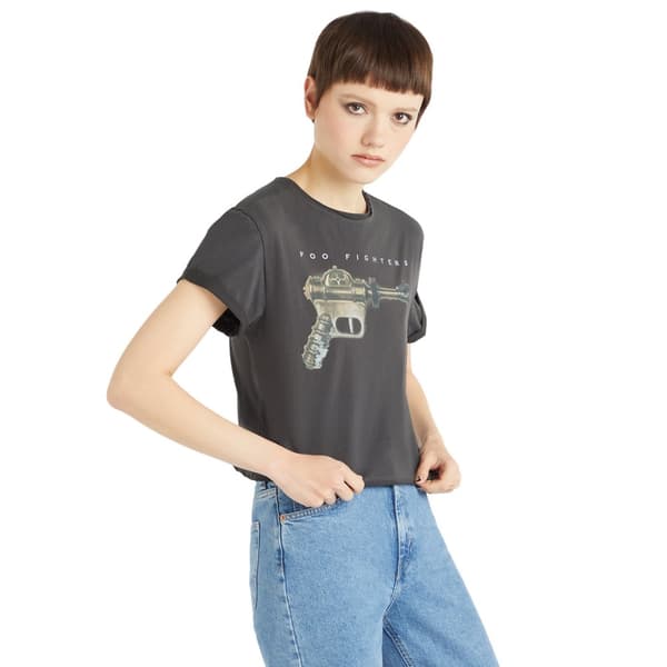 Amplified Womens/Ladies Ray Gun Foo Fighters Crop T-Shirt