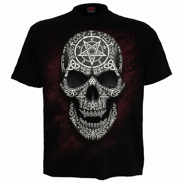 Spiral Direct Unisex Adult Gothic Runes Glow In The Dark T-Shirt