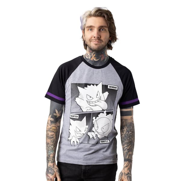 Pokemon Unisex Adult Shadow Raglan T-Shirt