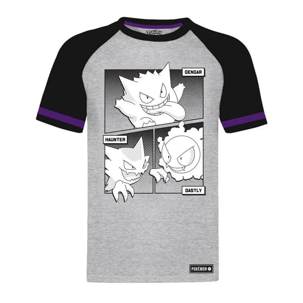 Pokemon Unisex Adult Shadow Raglan T-Shirt Heather Grey XL