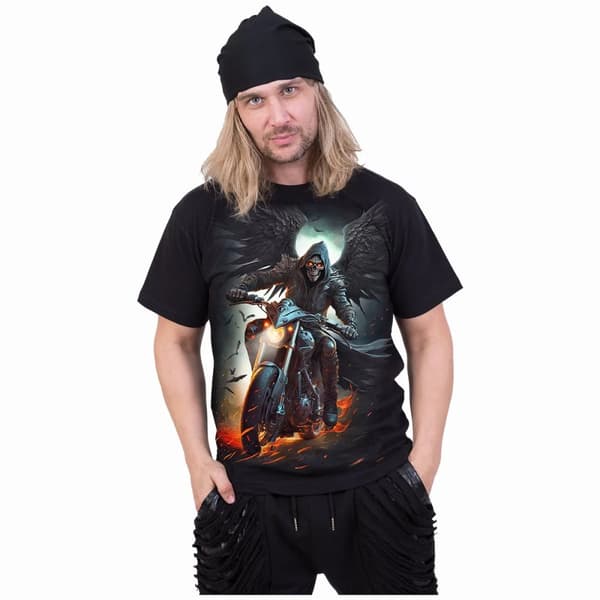 Spiral Direct Unisex Adult Night Rider Short-Sleeved T-Shirt