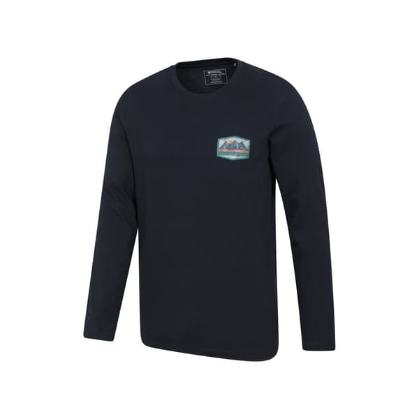 Mountain Warehouse Mens Badge Organic Long-Sleeved Top