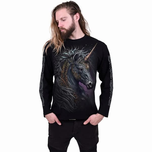Spiral Direct Unisex Vuxen Celtic Unicorn Långärmad T-shirt
