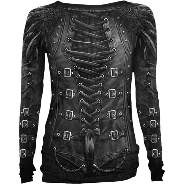 Spiral Direct Dam/Ladies Gothess Wrap Långärmad T-shirt