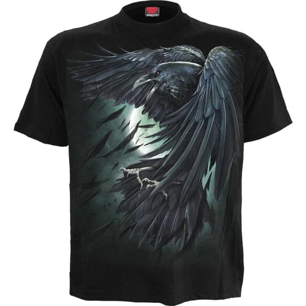 Spiral Direct Unisex Adult Shadow Raven T-Shirt