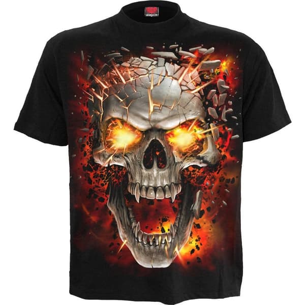 Spiral Direct Unisex Adult Skull Blast Short-Sleeved T-Shirt Black L
