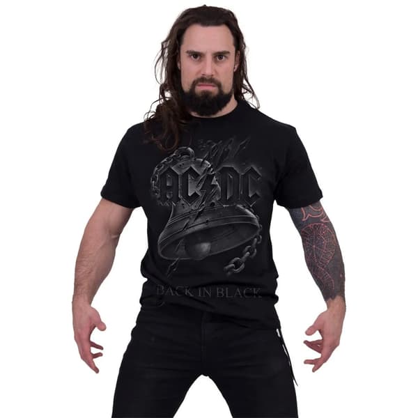 Spiral Direct Unisex Vuxen Back In Black AC/DC Torn T-Shirt