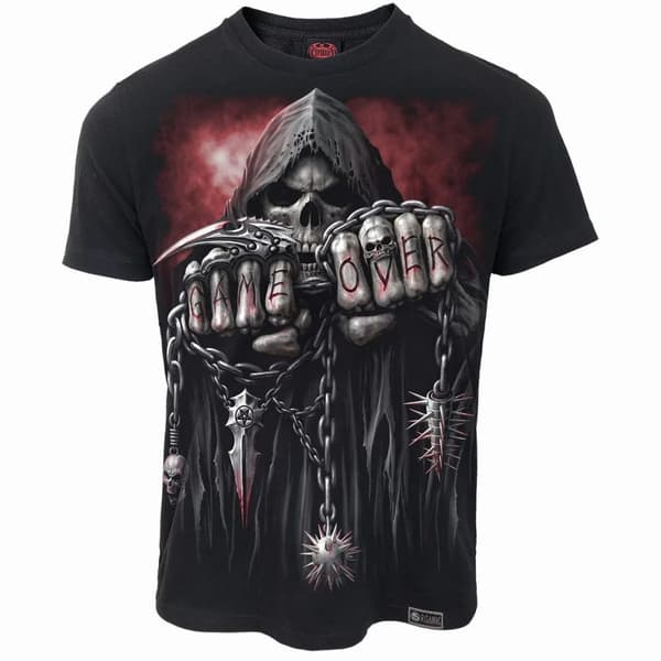 Spiral Direct Unisex Adult Game Over T-shirt i ekologisk bomull Black S