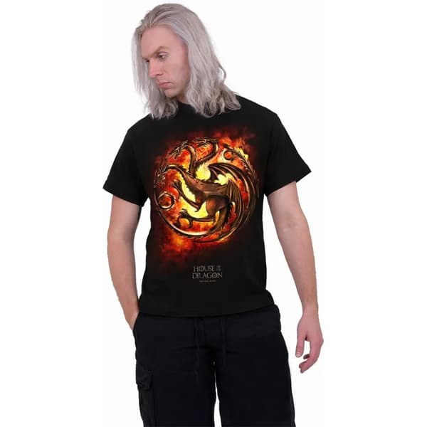 Spiral Direct Unisex Adult Dragon Flames House Of The Dragon T-Shirt