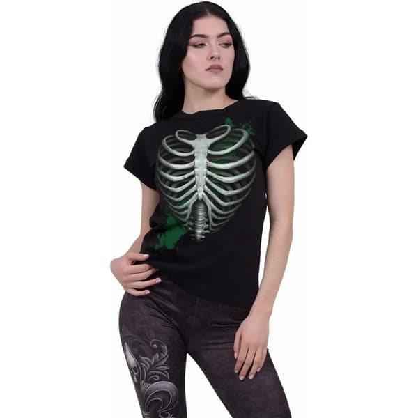 Spiral Direct Dam/Lady Heart Ribs Glow In The Dark - T-shirt med kappärm