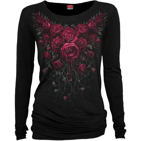 Spiral Direct Womens/Ladies Blood Rose Long-Sleeved T-Shirt