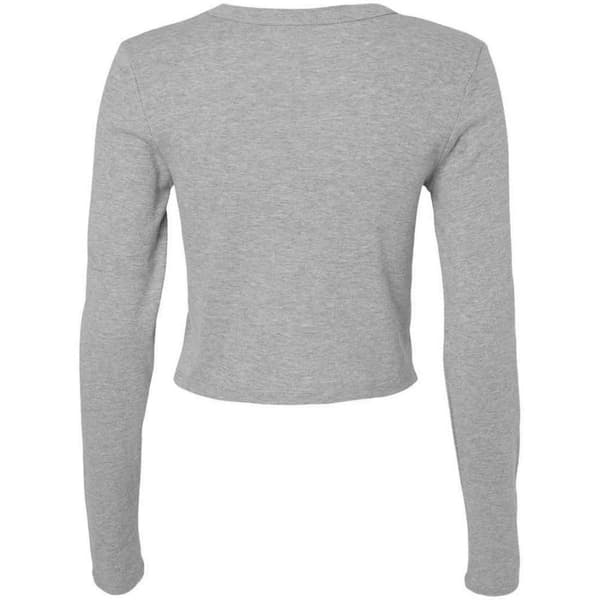 Bella + Canvas T-shirt med lång ärm, Cropped Micro-Rib, dam/dam