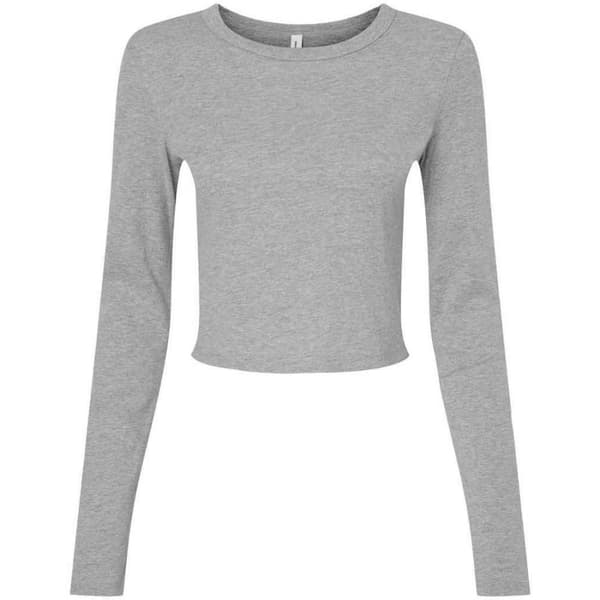 Bella + Canvas T-shirt med lång ärm, Cropped Micro-Rib, dam/dam