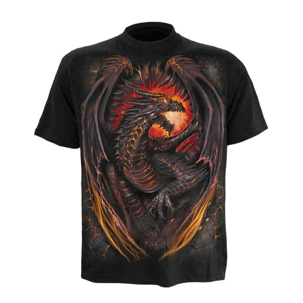 Spiral Direct Childrens/Kids Dragon Furnace Short-Sleeved T-Shirt Black 11-12 Years