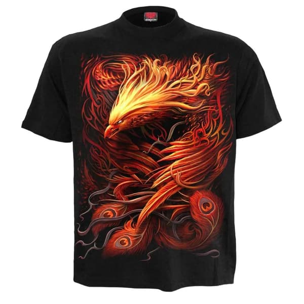 Spiral Direct Unisex Adult Phoenix Arisen T-shirt Black L