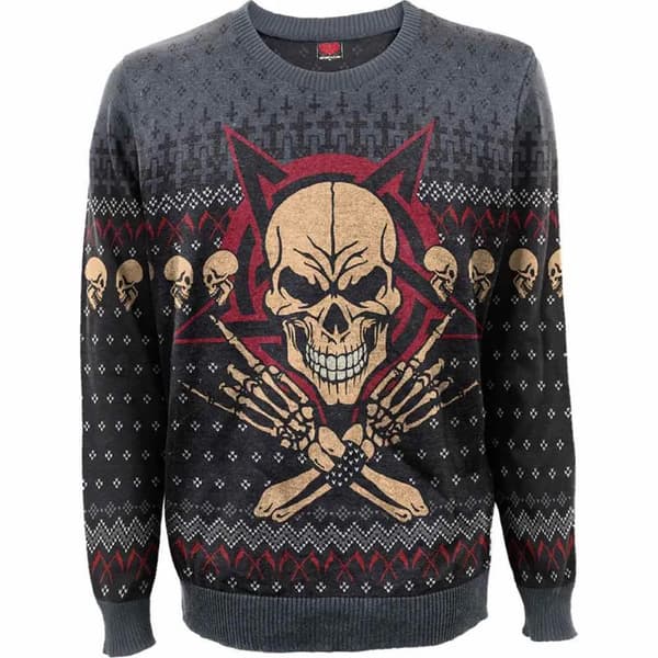 Spiral Direct Unisex Adult Evil Rock Jumper Black XXL