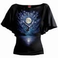 Miniatyrbild 1 av 2: Spiral Direct T-shirt med batwingärm och båthals för damer och damer - Witchcraft