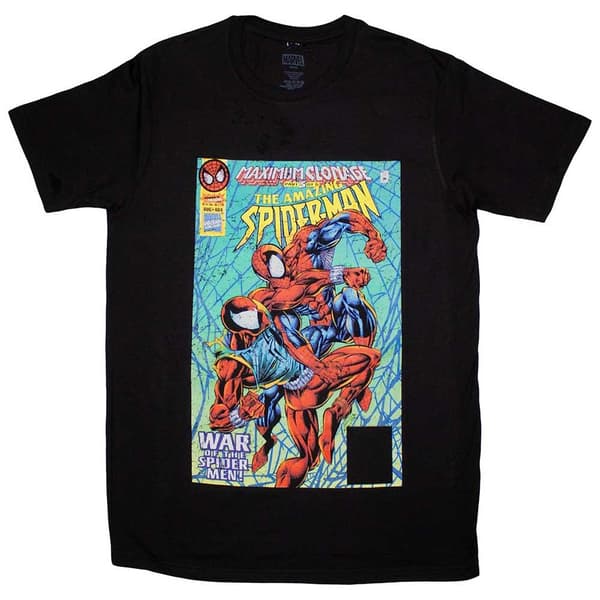 Marvel Comics Unisex Adult War Of The Spider Men Comic Cover T-Shirt Black L