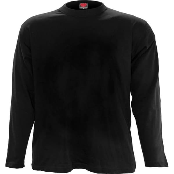 Spiral Direct Unisex Adult Plain Long-Sleeved T-Shirt Black XXL